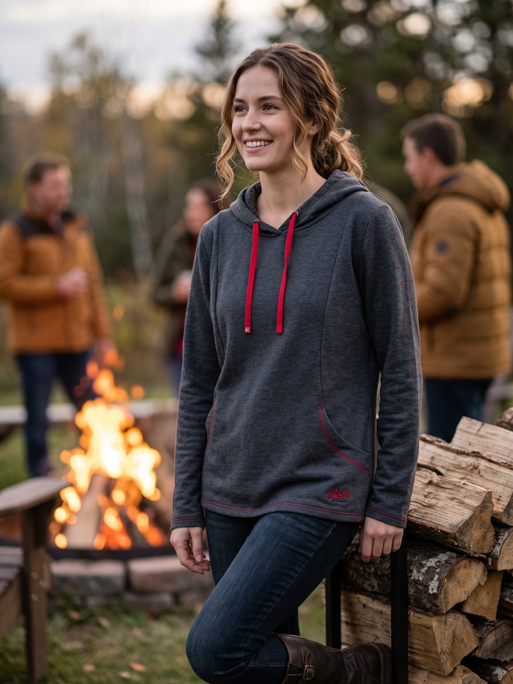 Roots Cozy Gorpcore Cabin Fleece Pullover Tunic Hoodie Sweatshirt